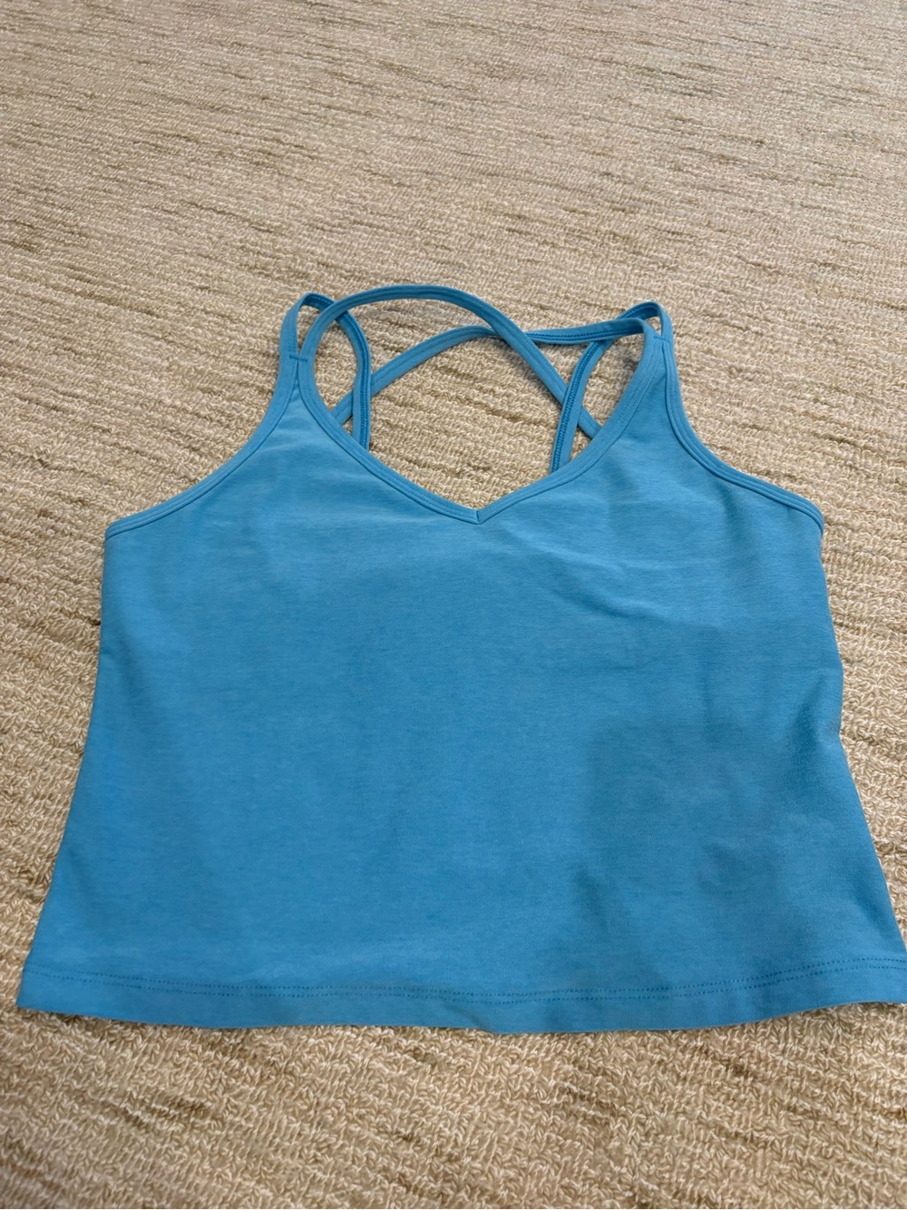Beyond Yoga Teal Blue Cross-Back Bandeau Cami